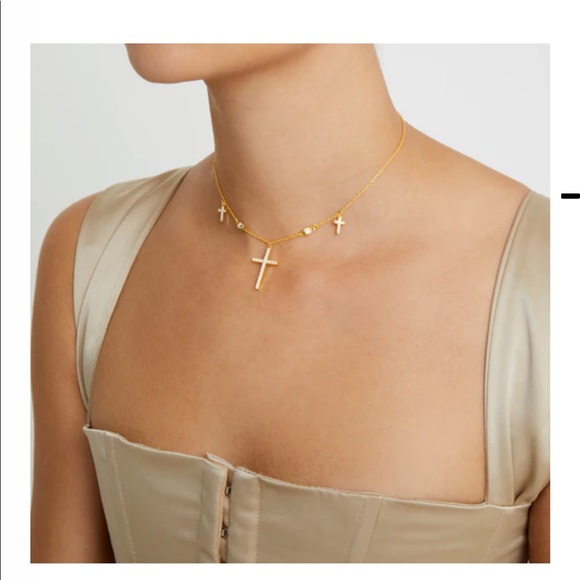 Rose Gold The Dainty Cross Choker Necklace The M Jeweler - Picture 5 of 5